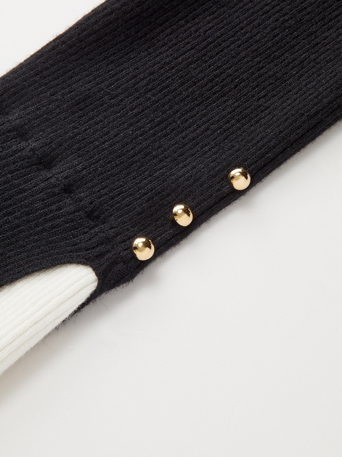 2 in 1 Contrast Cuff Mock Neck Ribbed Knit Top